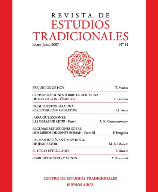 REVISTA DE ESTUDIOS TRADICIONALES Nº 11